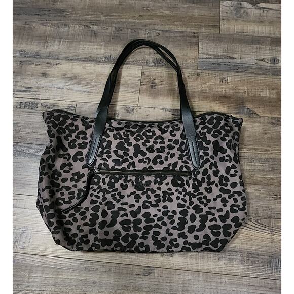 Pre-owned Cole Haan Leopard Print Travel Bag Blue Interior Bx40 - Picture 1 of 9
